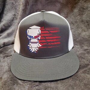 American Flag Eagle with Skull Snapback Mesh Trucker Hat/Cap